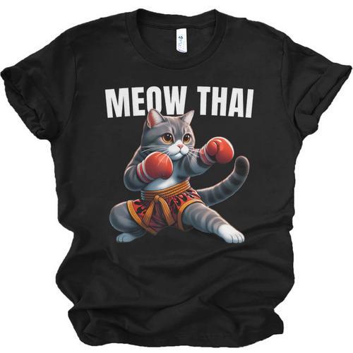 Muay Thai Cat Meow Thai Boxing Martial Art Kids Unisex Jersey T-Shirt - Nak Muay Co.