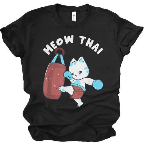 Muay Thai Cat Meow Thai Punch Bag Martial Arts Unisex Jersey T-Shirt - Nak Muay Co.