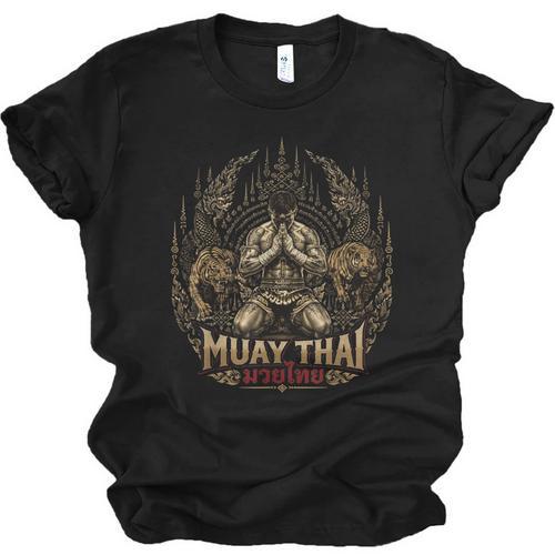 Muay Thai Clinch Vintage Thai Boxing Fighter Art Unisex Jersey T-Shirt - Nak Muay Co.