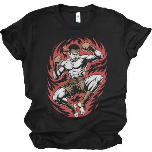 Muay Thai Elbow Strike Silhouette Minimal Clean Sport Unisex Jersey T-Shirt - Nak Muay Co.