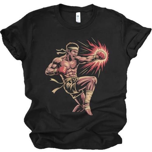 Muay Thai Fighter Southpaw Stance Minimal Silhouette Clean Unisex Jersey T-Shirt - Nak Muay Co.