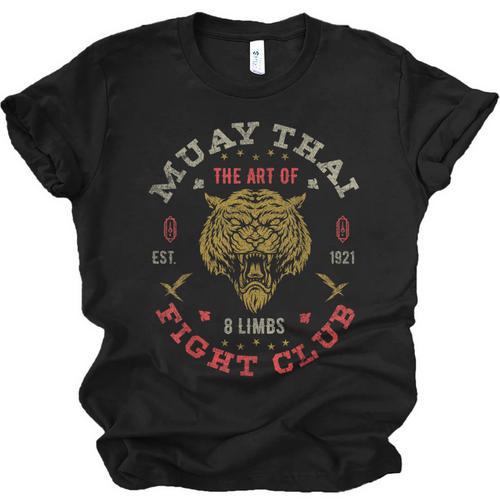 Muay Thai Fighter Vintage Tee Twin Tiger Art Of 8 Limbs Unisex Jersey T-Shirt - Nak Muay Co.