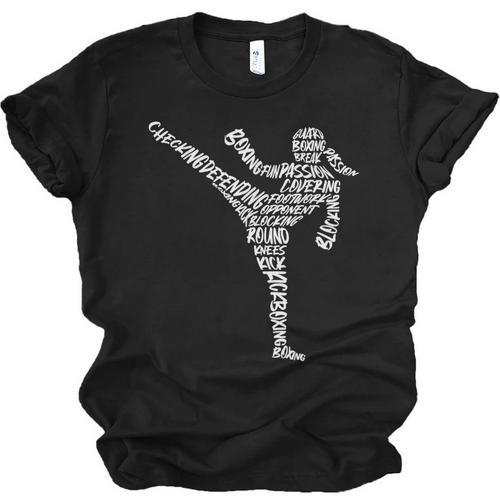 Muay Thai Martial Arts Typography Kickboxer Girls Kickboxing Unisex Jersey T-Shirt - Nak Muay Co.
