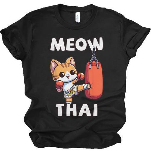 Muay Thai Meow Thai Thai Boxing For Boys Muay Thai Cat Unisex Jersey T-Shirt - Nak Muay Co.