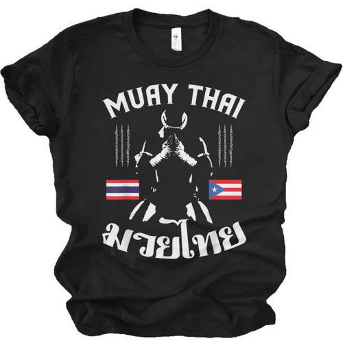 Muay Thai Puerto Rico Flag Martial Arts Thai Boxing Coach Unisex Jersey T-Shirt - Nak Muay Co.