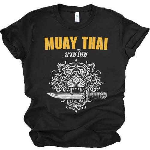 Muay Thai Sak Yant MMA Tattoo Tiger Lion Knife Martial Art Unisex Jersey T-Shirt - Nak Muay Co.