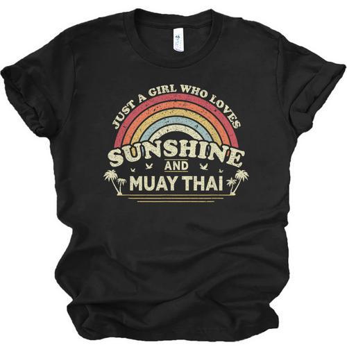 Muay Thai Shirt A Girl Who Loves Sunshine And Muay Thai Unisex Jersey T-Shirt - Nak Muay Co.