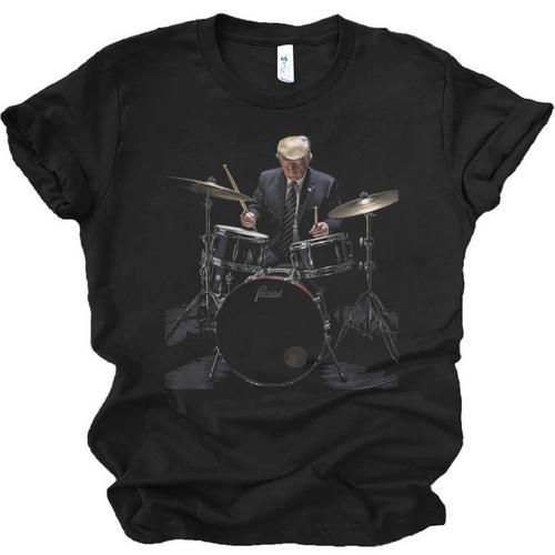 Percussion Player Drumset Retro Drum Kit Percussionist Trump Drummer Drums 2024 -Adults Unisex Jersey T-Shirt - Downbeat Supply