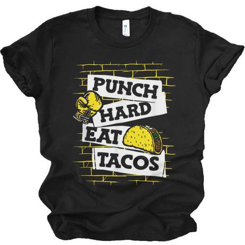 Punch Hard Eat Tacos Professional Boxer Muay Thai Boxing Unisex Jersey T-Shirt - Nak Muay Co.