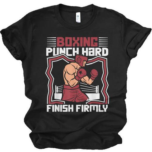 Punch Hard Finish Firmly Kickboxer Fan Muay Thai Boxing Unisex Jersey T-Shirt - Nak Muay Co.
