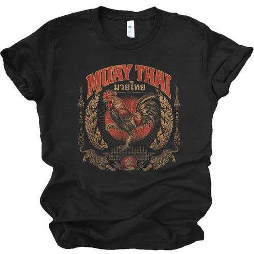 Retro Muay Thai Woman Thai Boxing Warrior Fighter Chicken Unisex Jersey T-Shirt - Nak Muay Co.