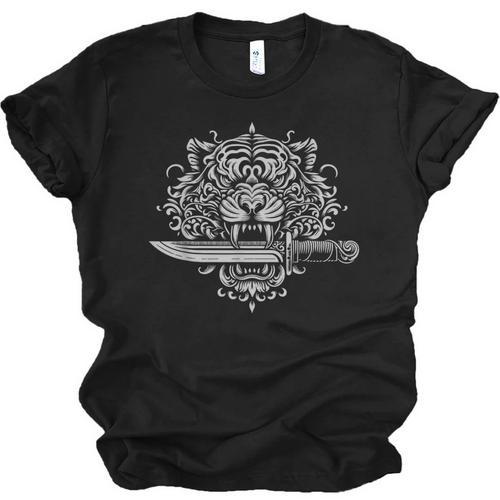 Sak Yant Muay Thai MMA Tattoo Tiger Head Knife Martial Art Unisex Jersey T-Shirt - Nak Muay Co.