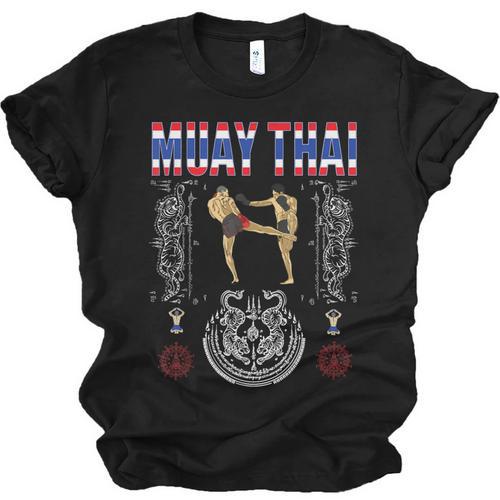 Sawadee Thai Traditional Sak Yant Thai Twin Tiger Muay Thai Unisex Jersey T-Shirt - Nak Muay Co.