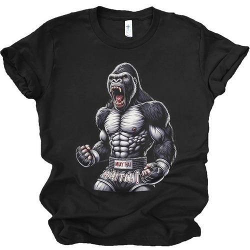 Strong Muay Thai Gorilla Thai Boxing And Fighting Unisex Jersey T-Shirt - Nak Muay Co.