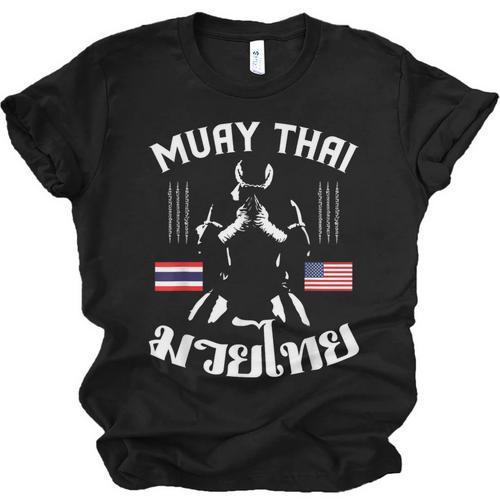 Thailand American Flag Muay Thai Thai Boxing Women Girls Kids Men T-Shirt Unisex Jersey T-Shirt - Nak Muay Co.