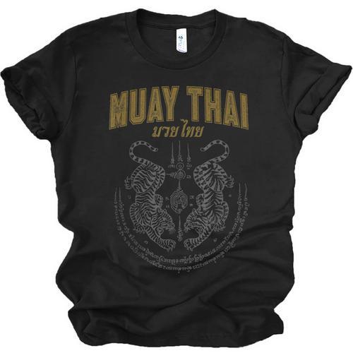 Twin Tiger Sak Yant Muay Thai Unisex Jersey T-Shirt - Nak Muay Co.