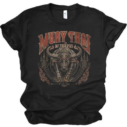 Vintage Muay Thai Trainer Thai Boxing Coach Art Buffalo Unisex Jersey T-Shirt - Nak Muay Co.