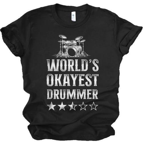 Vintage World'S Okayest Drummer Drum Kit Unisex Jersey T-Shirt - Downbeat Supply