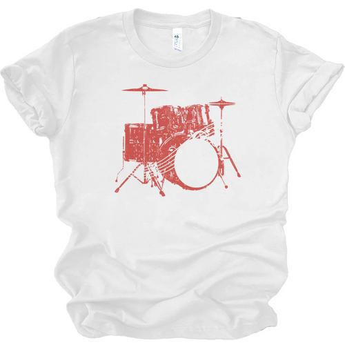 Drum Kit Drummer Band Musical Instrument Rock Music Unisex Jersey T-Shirt - Downbeat Supply