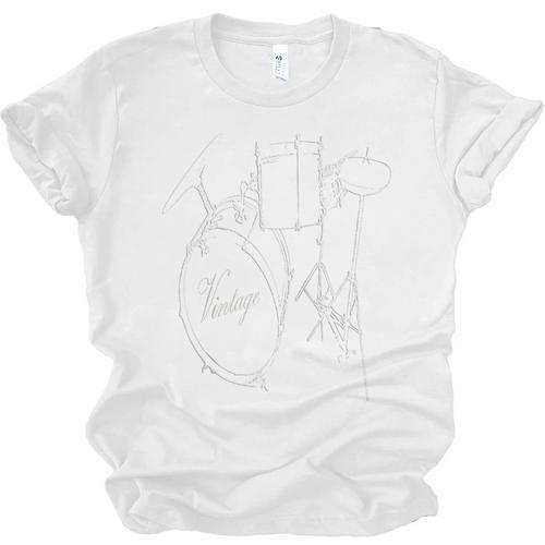 Drum Kit Vintage Drum Set Drummer Raglan Baseball Tee Unisex Jersey T-Shirt - Downbeat Supply