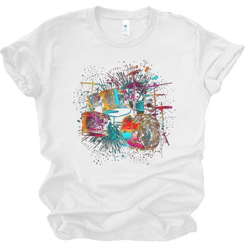 Drums Pop Art Drummer Drum Kit Unisex Jersey T-Shirt - Downbeat Supply