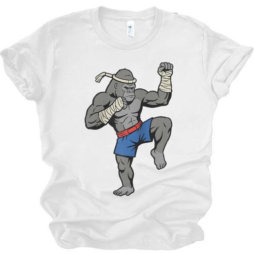Gorilla Muay Thai Combat Sport Fighter Martial Arts 8 Limbs Raglan Baseball Tee Unisex Jersey T-Shirt - Nak Muay Co.