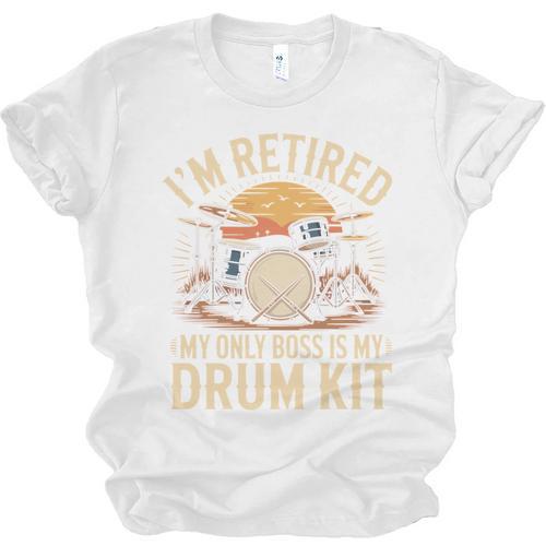 I'm Retired My Only Boss Is My Drum Kit Drums Drummer Unisex Jersey T-Shirt - Downbeat Supply