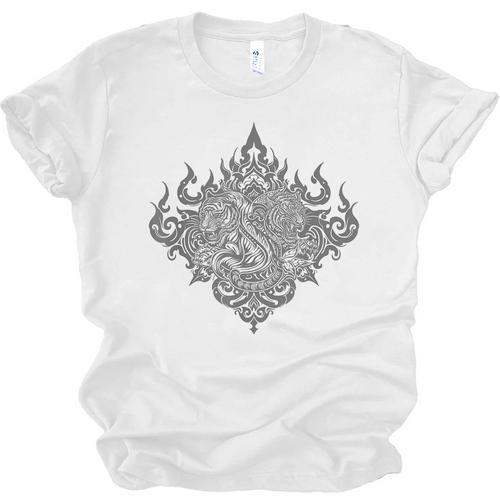 Sak Yant Muay Thai MMA Tattoo Twin Tiger Martial Art Boxing Unisex Jersey T-Shirt - Nak Muay Co.