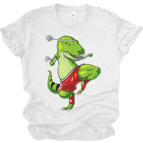 T-Rex Dinosaur Muay Thai Boxing Karate Martial Arts Kung Fu Unisex Jersey T-Shirt - Nak Muay Co.