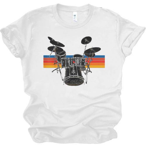 Vintage Drum Kit Drummer Rock Band Drums Unisex Jersey T-Shirt - Downbeat Supply
