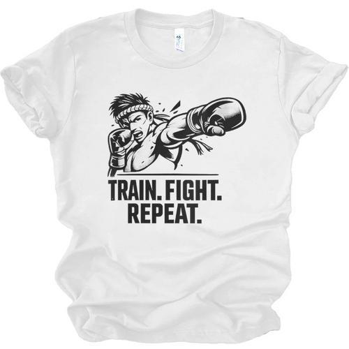 Women's Train Fight Repeat Nak Muay Thai Boxing Fighter Unisex Jersey T-Shirt - Nak Muay Co.