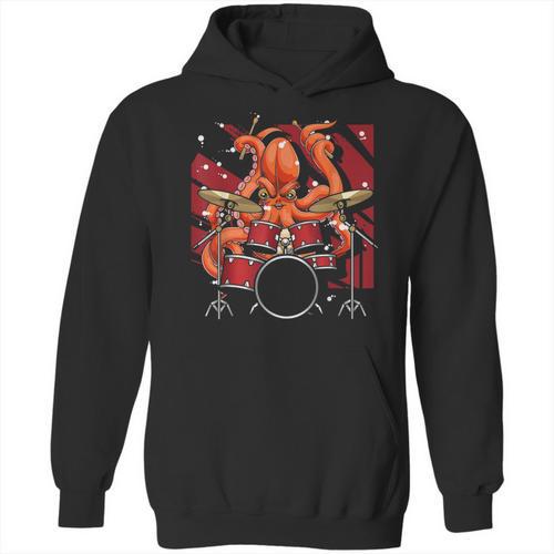 Animal Octopus Musician Drum Kit Octopus Drummer Unisex Hoodie - Downbeat Supply