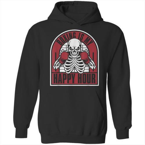 Boxing Is My Happy Hour Muay Thai Kickboxer Fan Boxing Unisex Hoodie - Nak Muay Co.