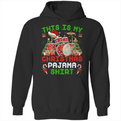 This Is My Christmas Pajama Shirt Drum Kit Christmas Unisex Hoodie - Downbeat Supply