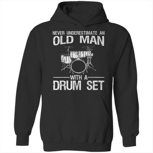 Cool Drummer Art Men Dad Drum Set Player Drum Kit Musician Unisex Hoodie - Downbeat Supply