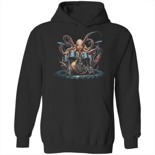 Drum Kit Percussionist Drummer Octopus Playing Drums Unisex Hoodie - Downbeat Supply