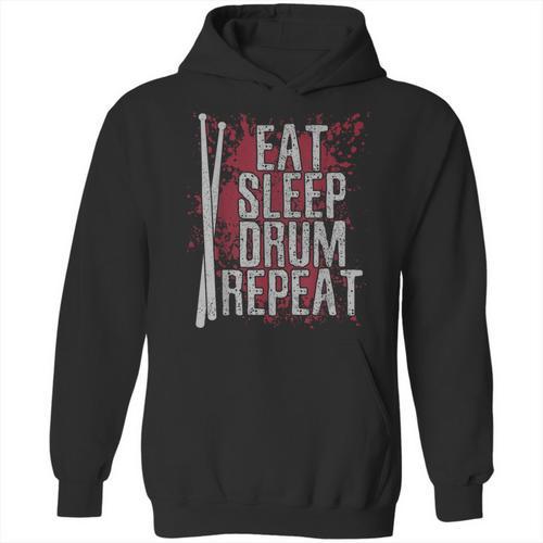 Drummer Eat Sleep Drum Repeat Drum Kit Musician Unisex Hoodie - Downbeat Supply