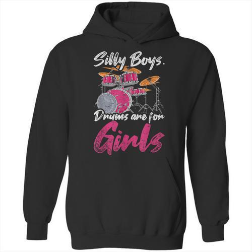Girls Boys Kids Drummer Drum Kit Unisex Hoodie - Downbeat Supply