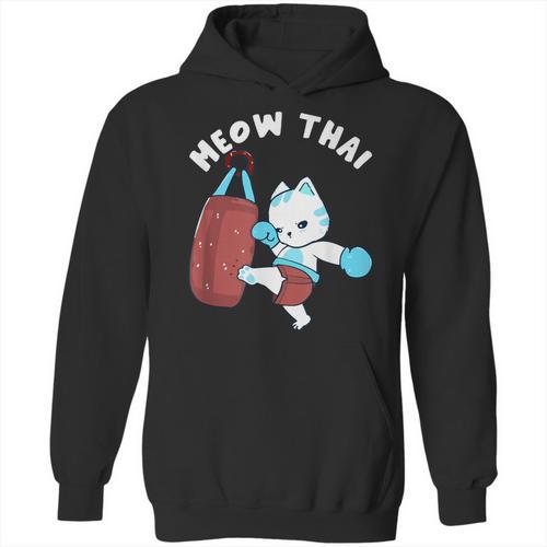 Muay Thai Cat Meow Thai Punch Bag Martial Arts Unisex Hoodie - Nak Muay Co.