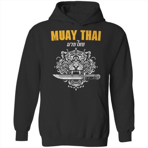 Muay Thai Sak Yant MMA Tattoo Tiger Lion Knife Martial Art Unisex Hoodie - Nak Muay Co.