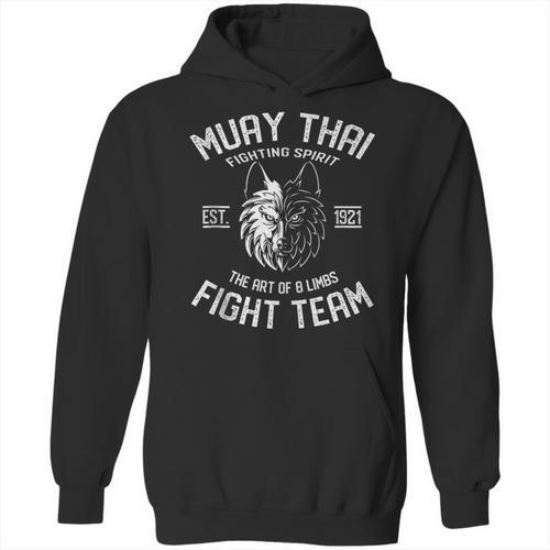 Muay Thai Wolf Fight Team Nak Muay Kickboxing Unisex Hoodie - Nak Muay Co.