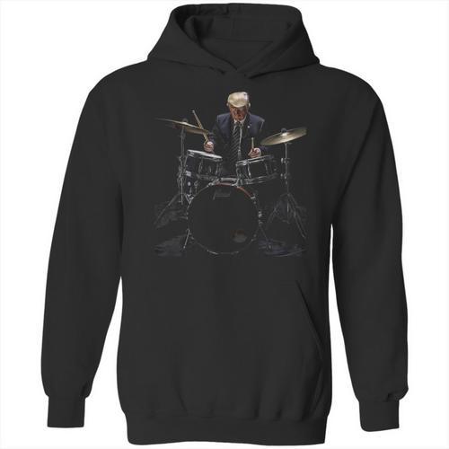 Percussion Player Drumset Retro Drum Kit Percussionist Trump Drummer Drums 2024 -Adults Unisex Hoodie - Downbeat Supply