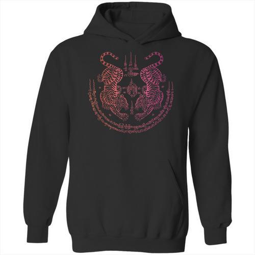 Thai Tattoo Twin Tiger Sak Yant Muay Thai Thailand Graphic Unisex Hoodie - Nak Muay Co.