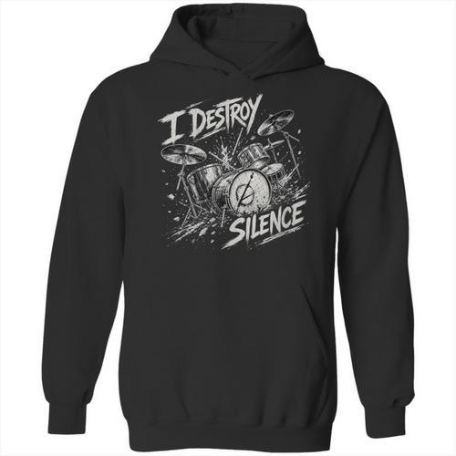 Women's Drum Kit I Destroy Silence Art Unisex Hoodie - Downbeat Supply