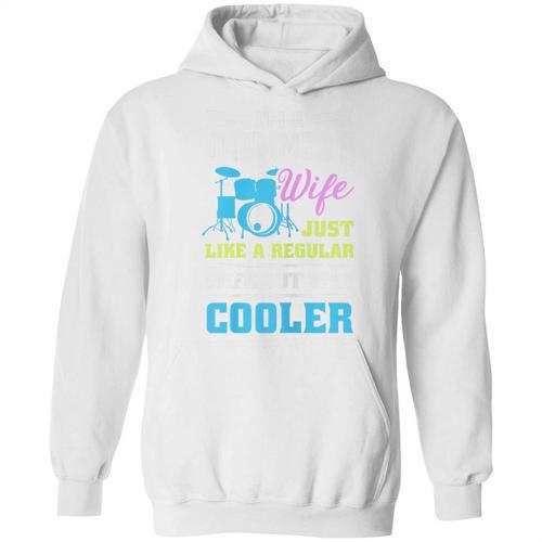 Cool Drum Kit Percussionist Drummer Wife Quote Image T-Shirt Unisex Hoodie - Downbeat Supply