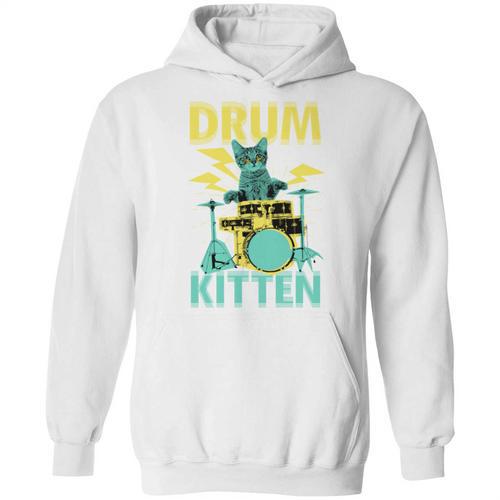 Cute Drummer Cat Drum Kitten Unisex Hoodie - Downbeat Supply