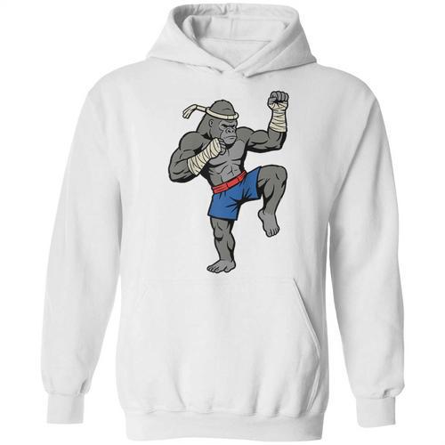 Gorilla Muay Thai Combat Sport Fighter Martial Arts 8 Limbs Raglan Baseball Tee Unisex Hoodie - Nak Muay Co.