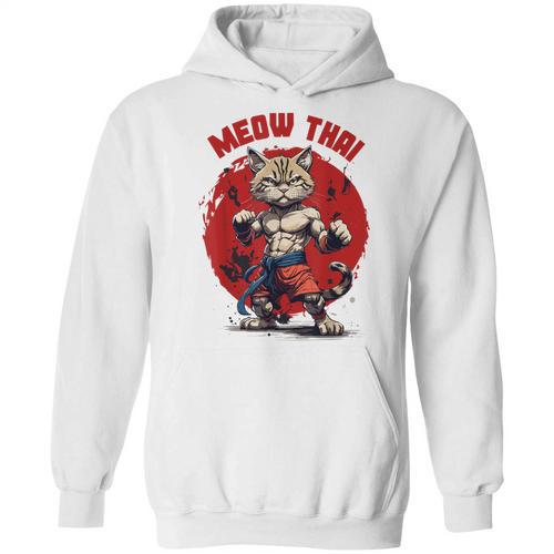 Meow Thai Funny Muay Thai And Cats Lover Unisex Hoodie - Nak Muay Co.