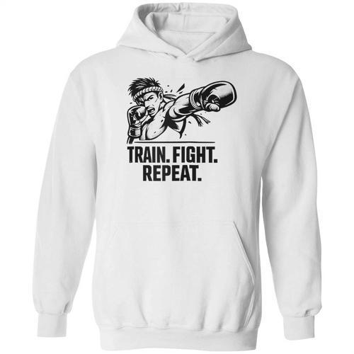 Train Fight Repeat Nak Muay Thai Boxing Fighter Raglan Baseball Tee Unisex Hoodie - Nak Muay Co.