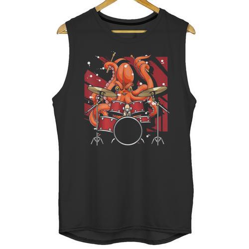 Animal Octopus Musician Drum Kit Octopus Drummer Unisex Tank Top - Downbeat Supply
